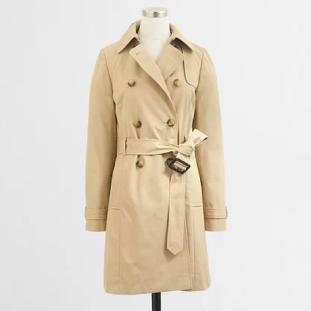 J. Crew Factory Classic Tan Double-Breasted Trench Coat